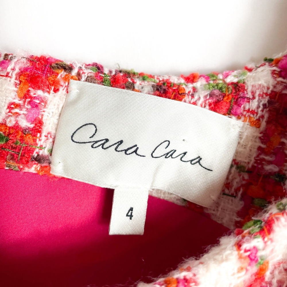 Cara‎ Cara Evora Dress NWOT Red White Plaid Tweed Sleeveless Button Mini Sz 4 - Picture 8 of 11